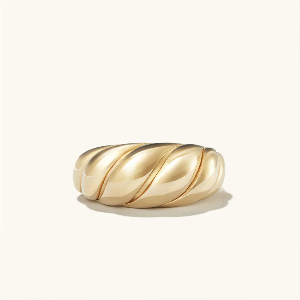 Amina Gold Chunky Croissant Ring